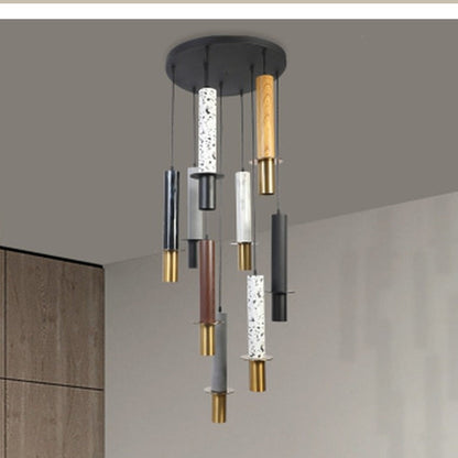 JS-GL-005H1 - BLACK, WHITE, GREY (CUSTOMIZABLE) METAL & ACRYLIC Modern Hanging Light