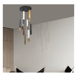 JS-GL-005H1 - BLACK, WHITE, GREY (CUSTOMIZABLE) METAL & ACRYLIC Modern Hanging Light