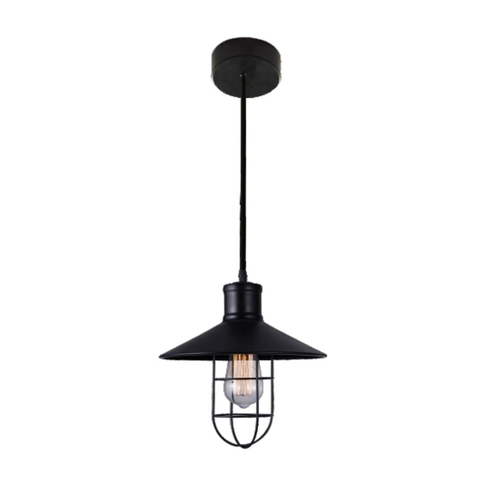 JS-GL-006-H - BLACK Metal Hanging Light