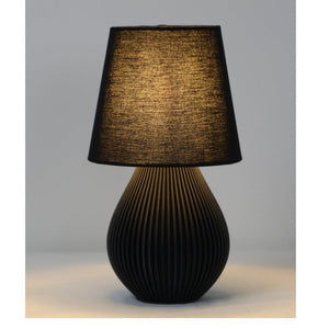 JS-GL-00779-BK - Black Metal & Pla Modern Table Lamp