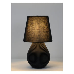 JS-GL-00779-BK - Black Metal & Pla Modern Table Lamp