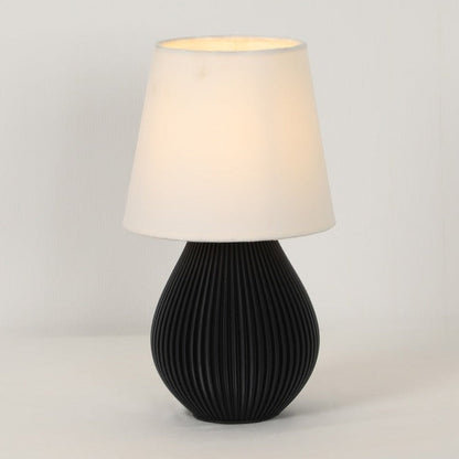 JS-GL-00779-WH - Black Metal & Pla Modern Table Lamp