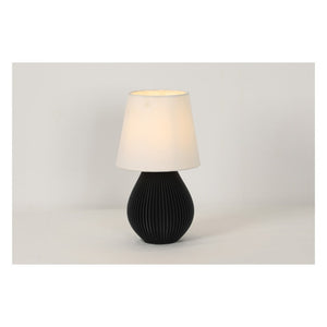 JS-GL-00779-WH - Black Metal & Pla Modern Table Lamp