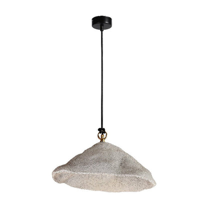 JS-GL-0145-GY - Antique Brass & Black Metal Concrete Hanging Light