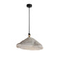 JS-GL-0145-GY - Antique Brass & Black Metal Concrete Hanging Light