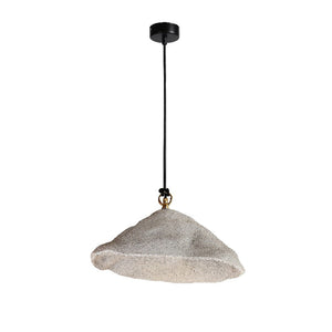 JS-GL-0145-GY - Antique Brass & Black Metal Concrete Hanging Light