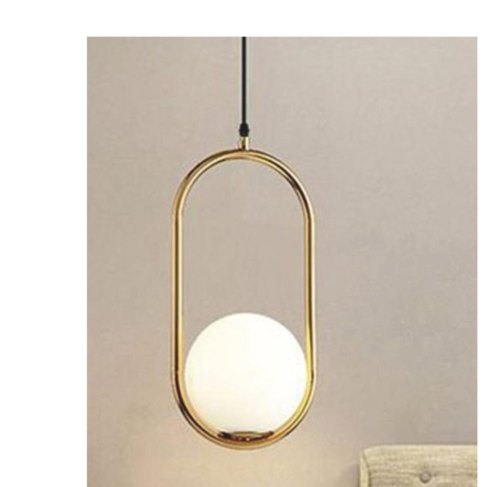 JS-GL-0151-1 - ANTIQUE BRASS METAL Glass Ball Wall Light