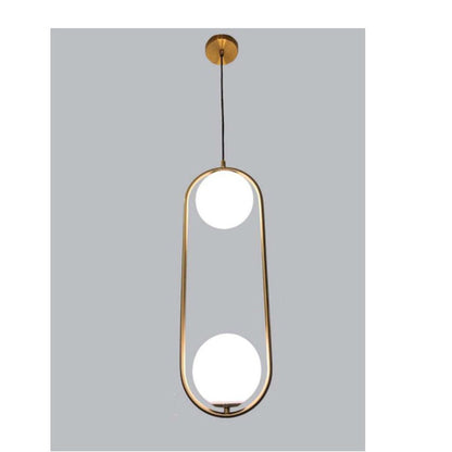 JS-GL-0151-2 - ANTIQUE BRASS METAL Glass Hanging Light