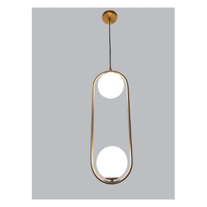 JS-GL-0151-2 - ANTIQUE BRASS METAL Glass Hanging Light