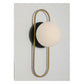 JS-GL-0151-UW - BLACK & ANTIQUE BRASS METAL Glass Ball Wall Light