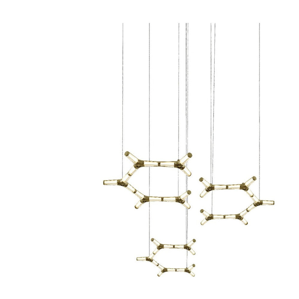 JS-GL-01679-ZM - Gold Metal & Acrylic Led Chandelier
