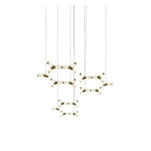 JS-GL-01679-ZM - Gold Metal & Acrylic Led Chandelier