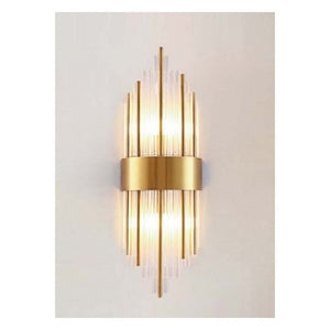 JS-GL-019-W - ANTIQUE BRASS METAL & GLASS Led Wall Light