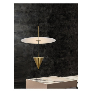 JS-GL-0210-B - Antique Brass Metal & Acrylic Led Hanging Light