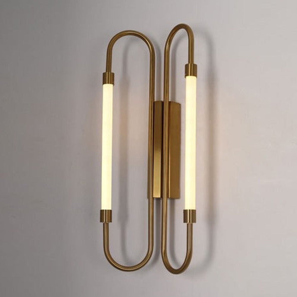 JS-GL-023-UW - Antique Brass Metal & Acrylic Modern Wall Light