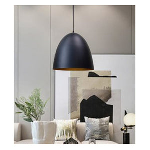 JS-GL-024-1BK - BLACK & GOLD Metal Hanging Light
