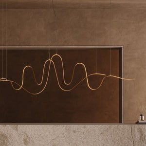 JS-GL-024-2 - Brushed Gold Metal & Acrylic Modern Hanging Light