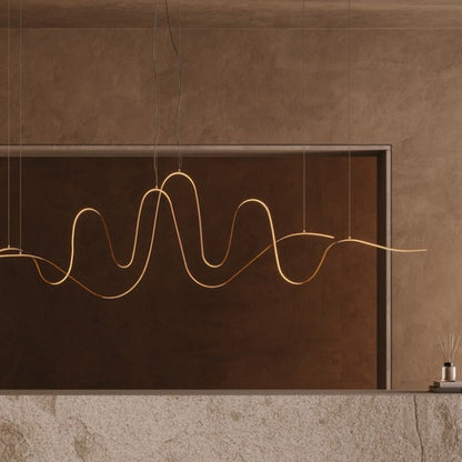 JS-GL-024-2 - Brushed Gold Metal & Acrylic Modern Hanging Light