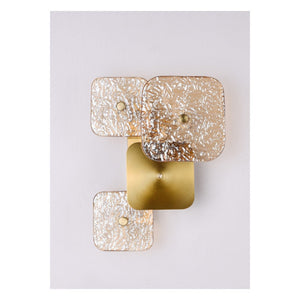 JS-GL-025-3 - ANTIQUE BRASS METAL & GLASS Artistic Wall Light