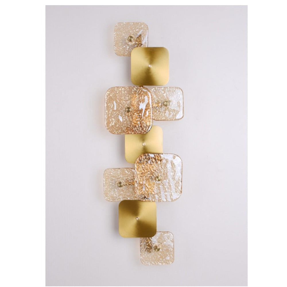 JS-GL-025-6 - ANTIQUE BRASS METAL & GLASS Artistic Wall Light