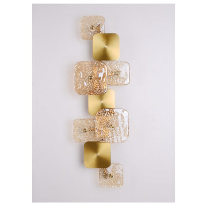 JS-GL-025-6 - ANTIQUE BRASS METAL & GLASS Artistic Wall Light