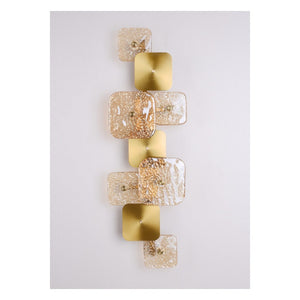 JS-GL-025-6 - ANTIQUE BRASS METAL & GLASS Artistic Wall Light
