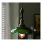 JS-GL-037- 1 - ANTIQUE BRASS & BLACK METAL & WOOD Glass Hanging Light