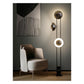 JS-GL-052-F - Pearl Black & White Metal Floor Lamp