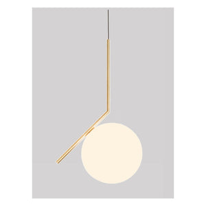 JS-GL-054-1 - ANTIQUE BRASS METAL Glass Ball Wall Light