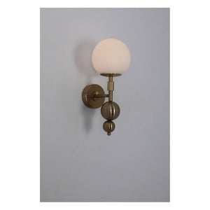 JS-GL-055-W - Antique Brass Metal & Glass Modern Wall Light