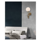 JS-GL-055-W - Antique Brass Metal & Glass Modern Wall Light