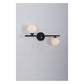 JS-GL-057-2W - Black & Antique Brass Metal & Glass Modern Wall Light