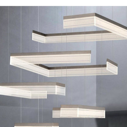 JS-GL-05790P-6 - Pearl Coﬀee Metal & Acrylic Led Chandelier