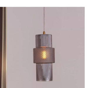 JS-GL-063-1SM - Antique Brass Metal Glass Hanging Light