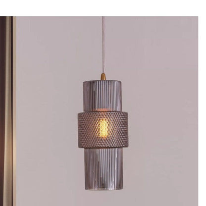 JS-GL-063-1SM - Antique Brass Metal Glass Hanging Light
