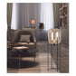 JS-GL-066-1300 - MATT BLACK METAL & AMBER GLASS Modern Floor Lamp