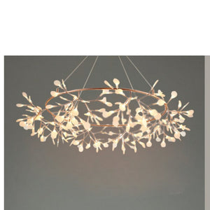 JS-GL-081-108 - Matt Copper Metal & Acrylic Modern Chandelier
