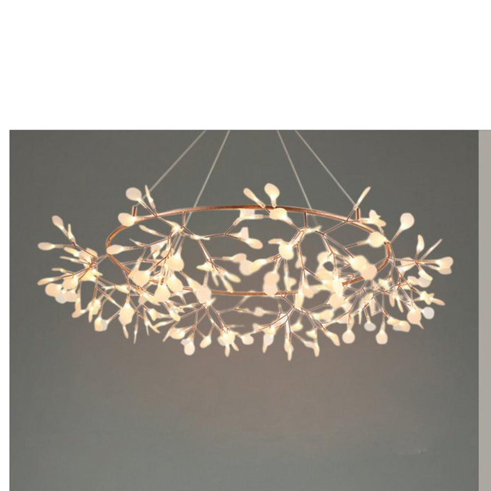 JS-GL-081-162 - Matt Copper Metal & Acrylic Modern Chandelier