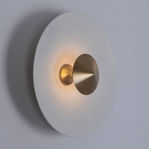 JS-GL-0811-W - Antique Brass & White Metal & Acrylic Modern Wall Light