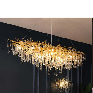 JS-GL-0895-1500 - Gold Metal & Crystals Crystal Chandelier