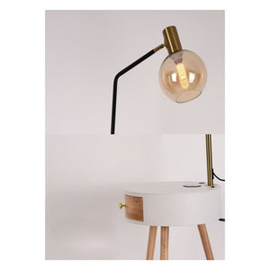 JS-GL-091-F - METAL & GLASS & WOOD Led Floor Lamp