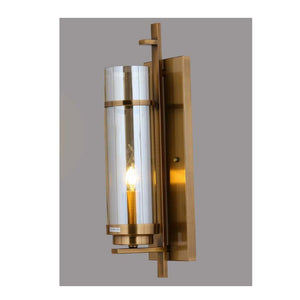 JS-GL-100-C-1W - Antique Brass Metal Brass & Glass Modern Wall Light