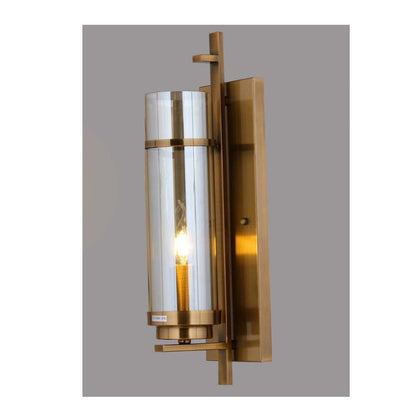 JS-GL-100-C-1W - Antique Brass Metal Brass & Glass Modern Wall Light