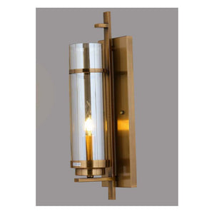 JS-GL-100-C-1W - Antique Brass Metal Brass & Glass Modern Wall Light