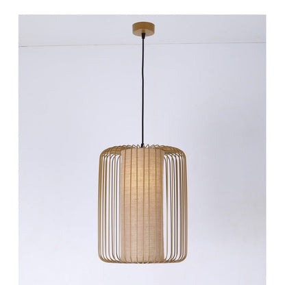JS-GL-10081-1 - Matt Gold Fabric Shade Metal Hanging Light