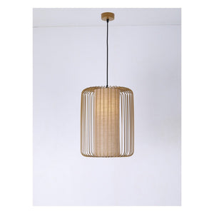 JS-GL-10081-1 - Matt Gold Fabric Shade Metal Hanging Light