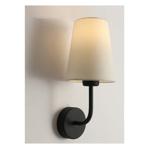 JS-GL-1023-1BK - BLACK METAL & FABRIC SHADE Cloth Shade Wall Light