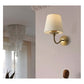 JS-GL-1024-1 - ANTIQUE BRASS METAL & FABRIC SHADE Cloth Shade Wall Light
