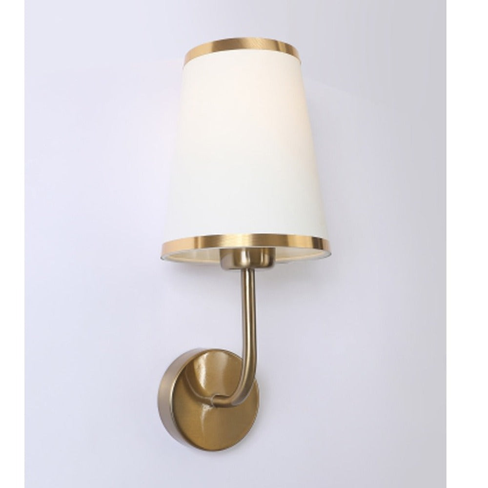 JS-GL-1025-1 AB - ANTIQUE BRASS METAL & FABRIC SHADE Modern Hanging Light