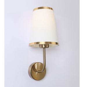 JS-GL-1025-1 AB - ANTIQUE BRASS METAL & FABRIC SHADE Modern Hanging Light